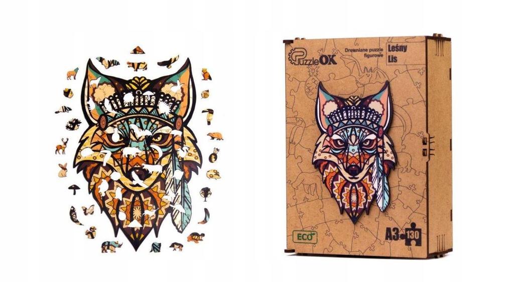 Puzzle Drewniane Układanka Leśny Lis Lisek Kolorow Pua3-00722