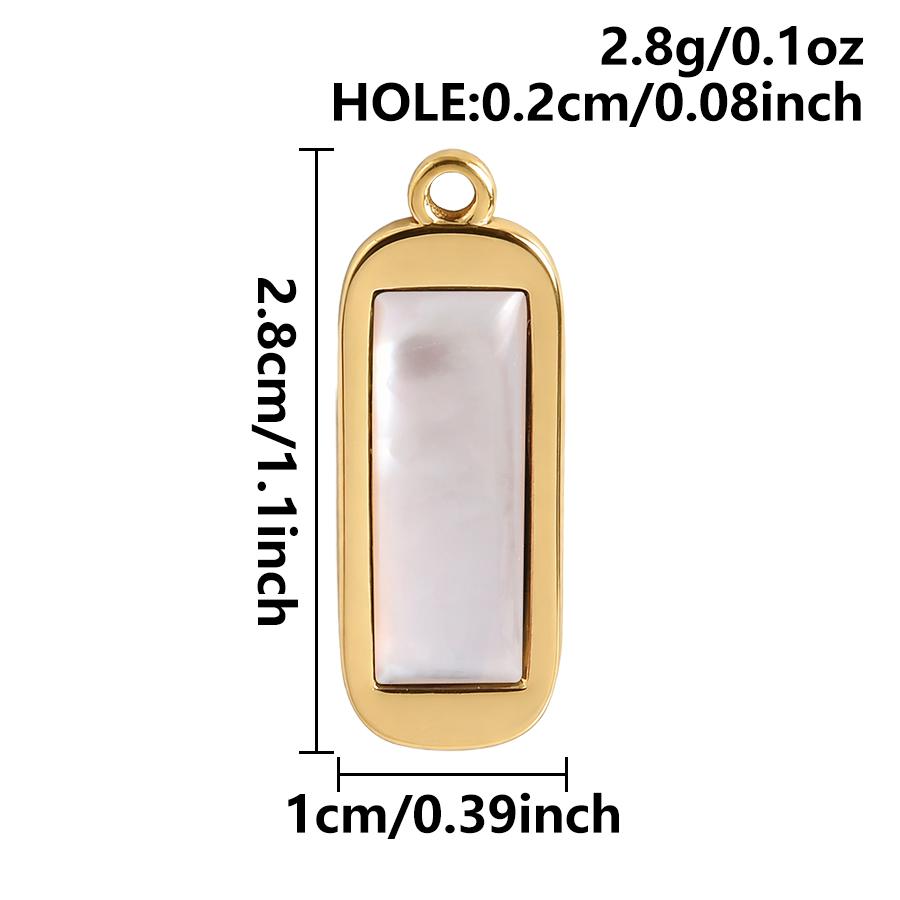 3pcs Gold/Silver Color PVD Metal Charms White Shell Stainless Steel Pendants For Jewelry Making Supplies Rhinestone DIY Pendant