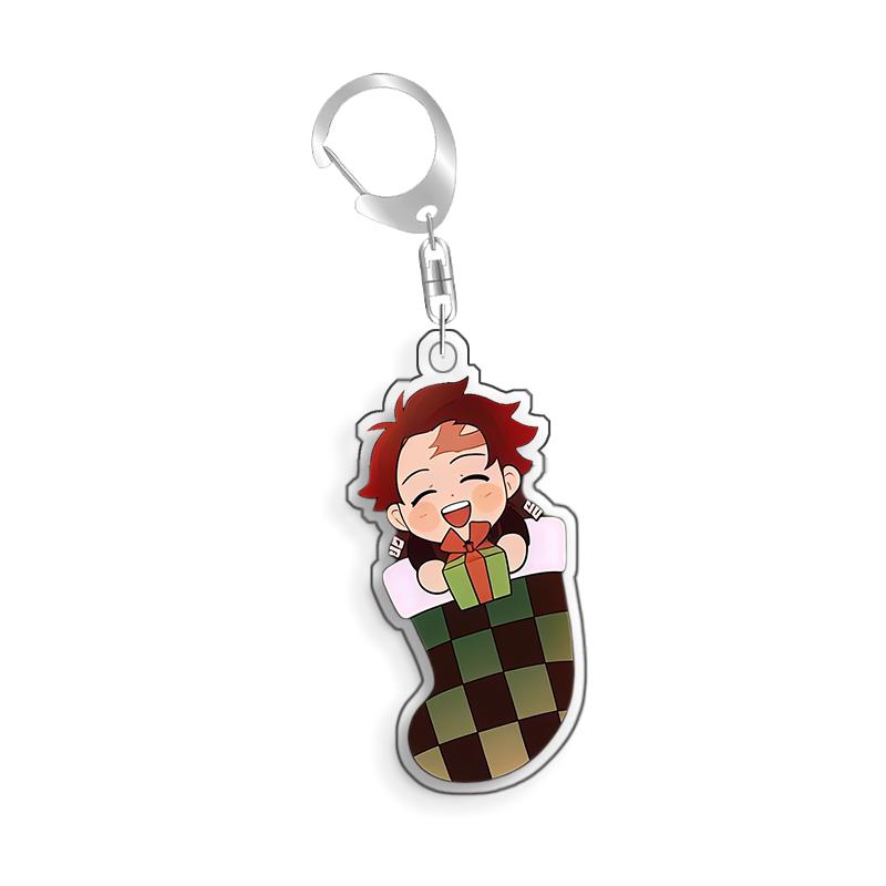 For Demon Slayer Genya Shinazugawa Tsuyuri Kanao Rengoku Kyojuro Acrylic Selfmade Cartoon Anime Keychain Pendant Toy Gift 5cm