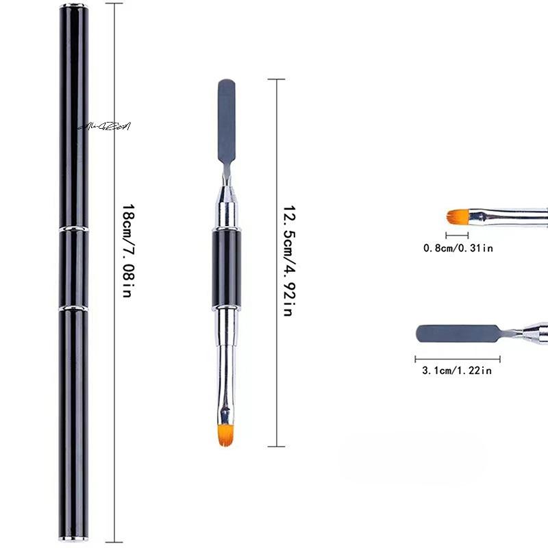 2Pcs Gel Brush And Picker 2-in-1 Nail Brush And Spatula Tool for Acrylic Nails Extension Gel Application