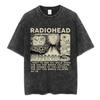 British Rock Band Radiohead Classic Poster Graphic Print T-shirt Men Women Streetwear Hip Hop Vintage Washed Cotton Loose Oversized Top Summer New Tee
