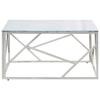 VidaXL Coffee Table Silver Stainless Steel and Tempered Glass 349947