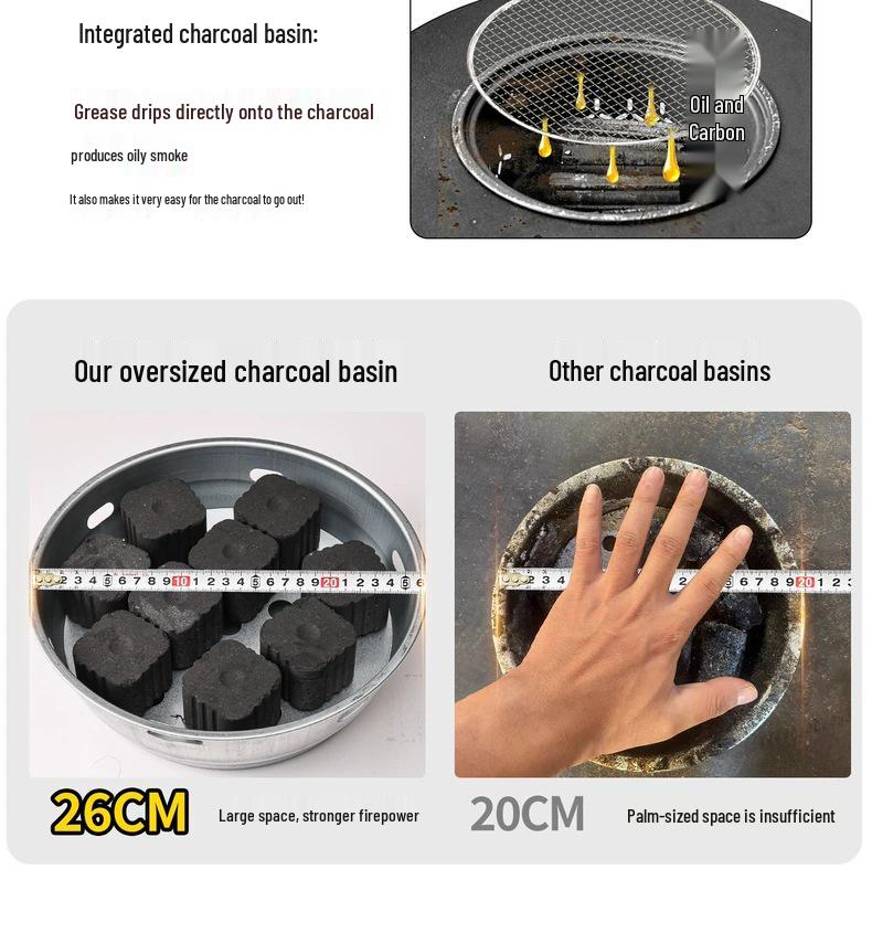 Portable Electric & Carbon Dual-Use Stove with Fire Pit Set for Outdoor Courtyard and Home Use, Foldable Design