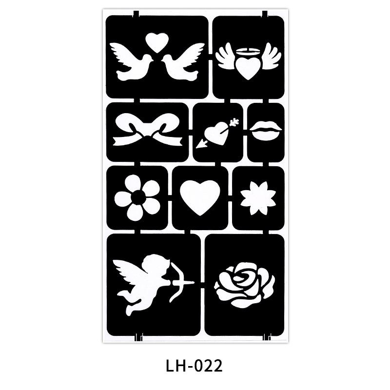 Hollow Tattoo Sticker Inkjet Template Hannah 3D Cartoon Tattoo Sticker Small Pattern