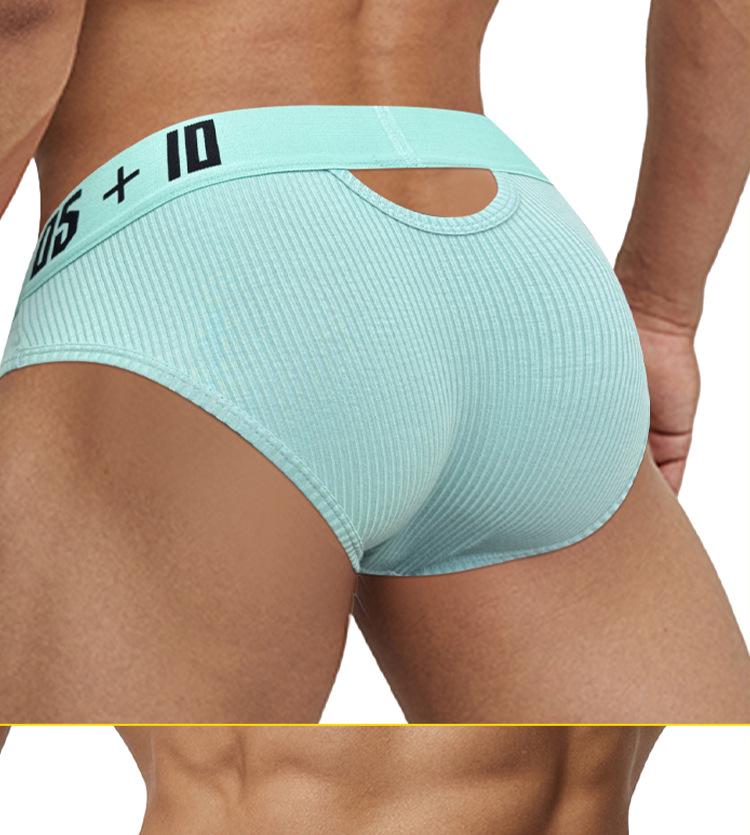 Hochwertige Herren Baumwollslips mit niedrigem Bund: Zerrissen, Atmungsaktiv, Elastisch mit U-förmigem Beutel.