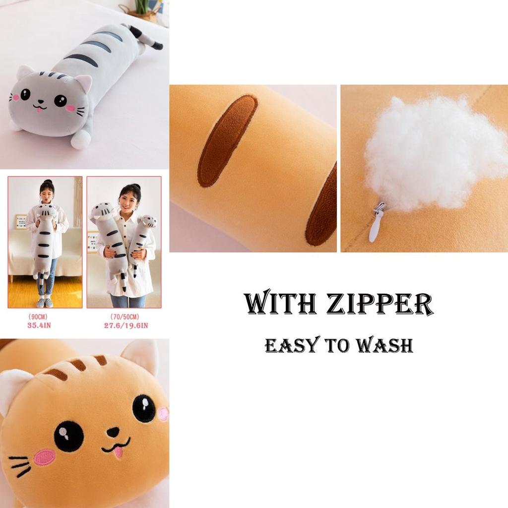 Long Cat Plush Toy Pillow Kids Birthday Gift Home Decor