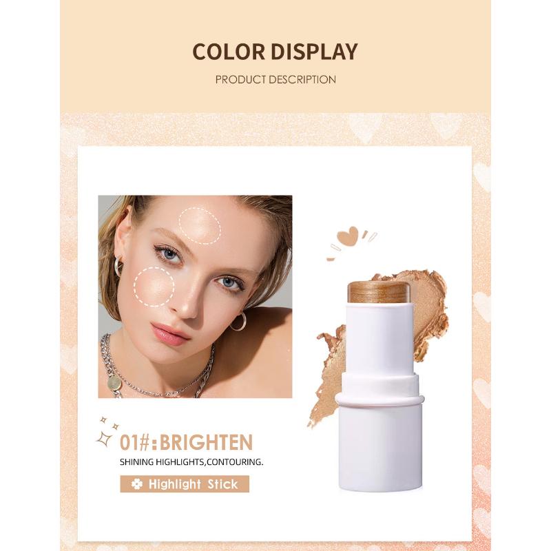 QIBEST Multifunctional Makeup Stick Highlighter Blush Stick Lipstick Highlighter Trimmer Stick