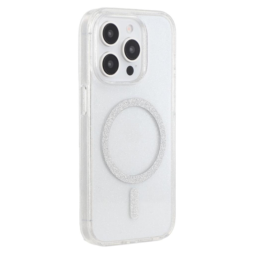 Für iPhone 15 Pro Hülle Kompatibel mit MagSafe 2.0mm PC+TPU Glitzer Handyhülle
