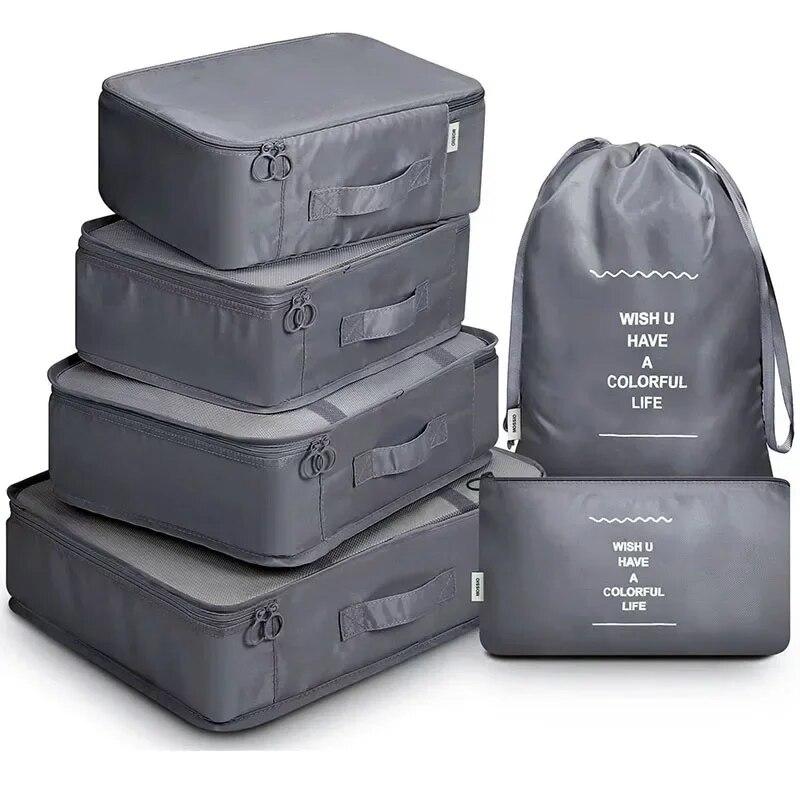 Travel Clothes Storage Bag for Woman Man Portable Packing Cubes Suitcases Organizer Set