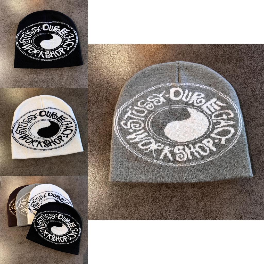 Streetwear Letter Bagua Diagram Knit Hat With Premium Acrylic For Street Fashion