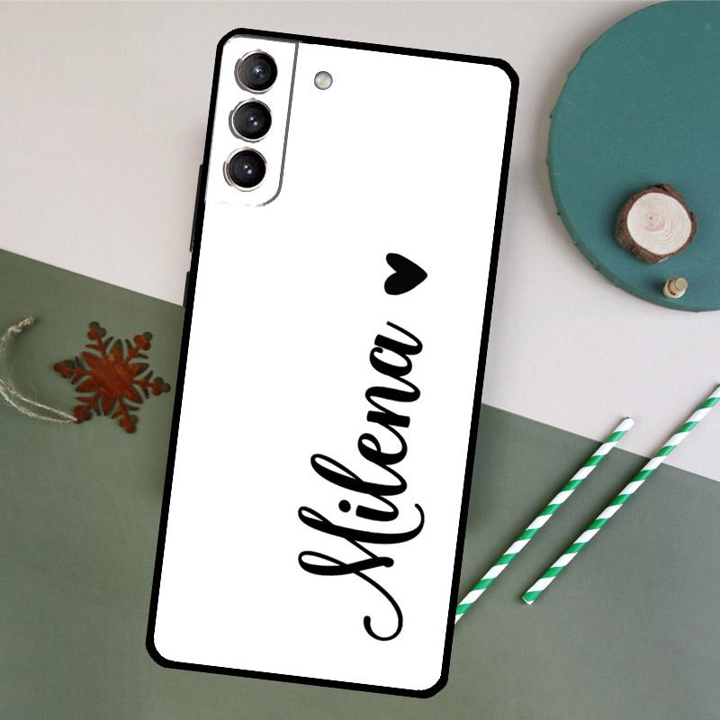 PERSONALISIERTE NAMEN CUSTOM HOCHZEIT Hülle Für Samsung Galaxy S23 S22 Ultra S20 S21 FE S8 S9 S10 Plus Note 10 20 Ultra Rückseite