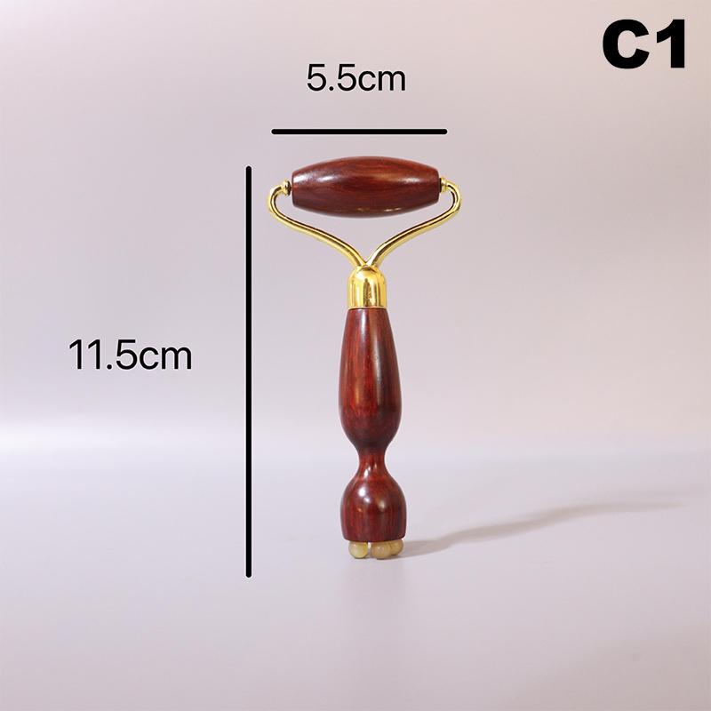 Purple Sandalwood Roller Massager Lotus Seedpod Beauty Professional Brass Facial Gua Sha Tool Eye Relaxation Spot Meridians