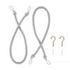 2pcs Curtain Rope Tiebacks +Hook Expansion Tube Drapery Holdbacks 65cm Buckle Holder Home Decor Yellow/Gray/Black/Brown/White