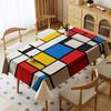 2D Flat Banner 2D Printed Rectangular Tablecloth, Neo-Plasticism Geometric Print Rectangular Tablecloth, Material, Multiple Sizes Available, Modern Pa