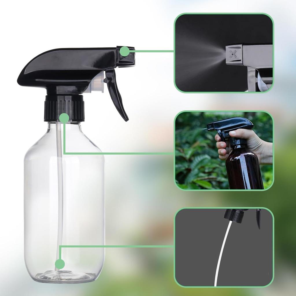 Spray Bottles 10oz/300ml Plastic Spray Bottle Empty Refillable Container with Adjustable Head Sprayer, Mist/Stream Water Bottle for Cleaning Products