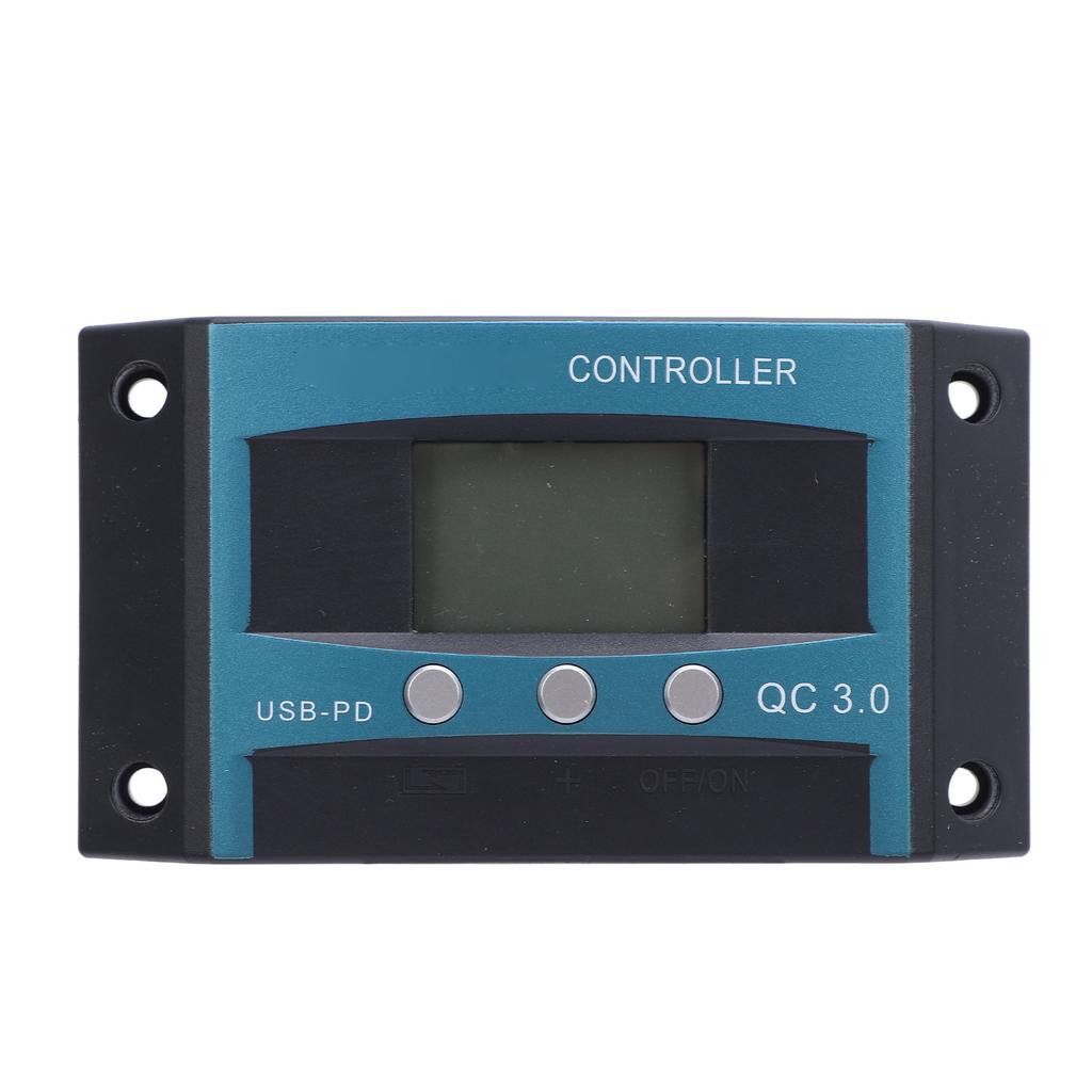 12V 24V 30A PWM Solar Charge Controller MPPT Solar Panel Battery Regulator with LCD Display 2 USB Ports for RVs Cars