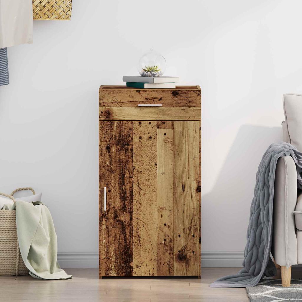 Sideboard with Drawers Reclaimed Wood Look 50 x 42.5 x 93 cm