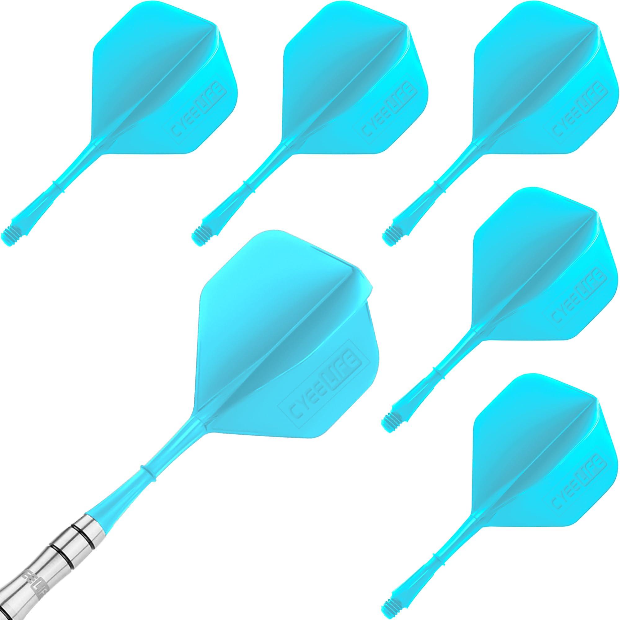 

CyeeLife 6-pack integrated dart flights and shafts, one-piece accessories 2BA&CF01 синий