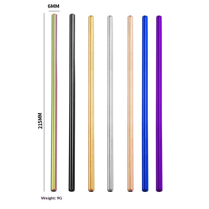 4Pcs Stainless Steel Straw Reusable Metal Drinking Straw With Cleaner Brush For Home Party Barware Bar Accessories