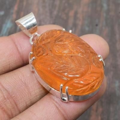 Baltic Amber Gemstone Handmade Solid 925 Sterling Silver Jewelry Pendant For Thanksgiving