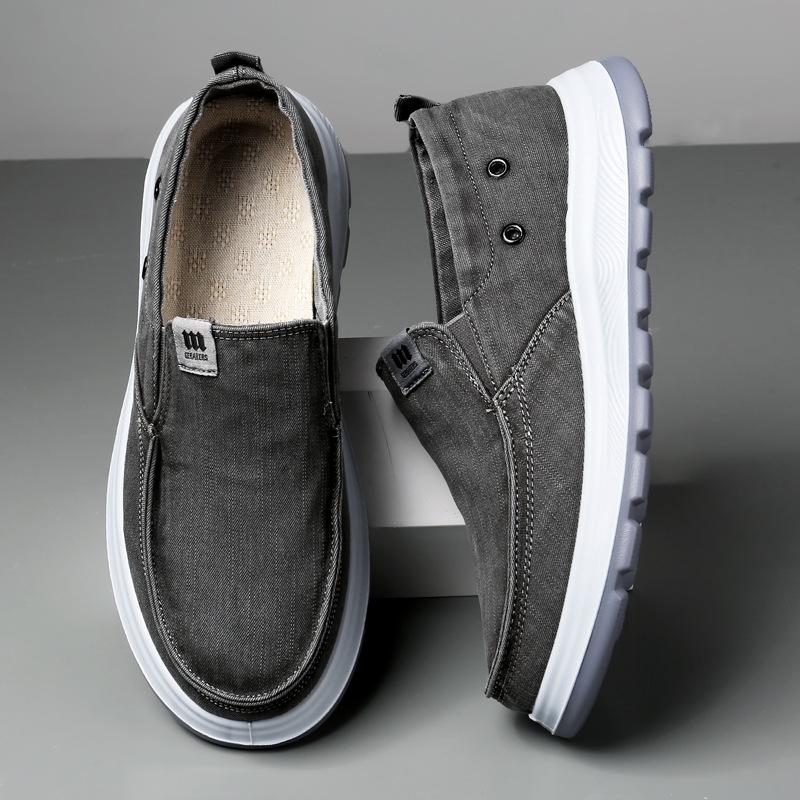 New Genuine Old Beijing Cloth Shoes Men's Spring and Autumn the Elderly Breathable Canvas Shoes Lazy Pedal Dad Casual Shoes