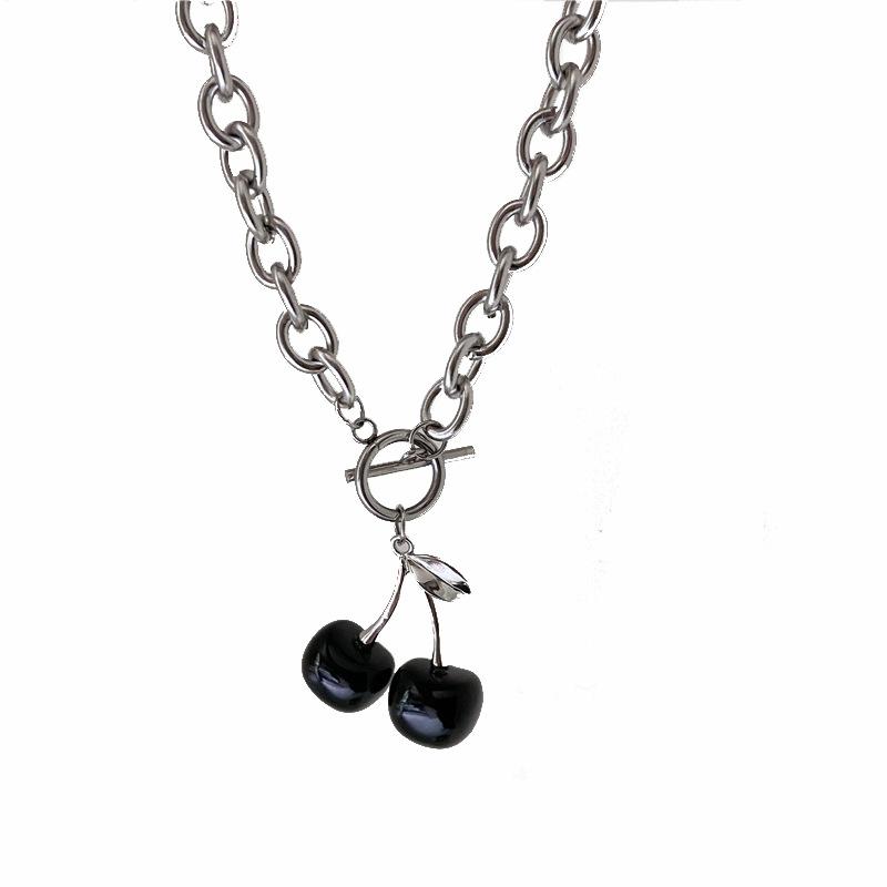Necklace Women'S Black Cherry Collarbone Chain Ot Dark Wang Shao Necklace Pendant Small Commodities
