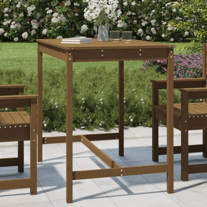 VidaXL Table de jardin marron miel 121x82,5x110 cm bois massif de pin 824091