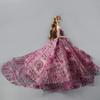 Handgefertigtes Hochzeitskleid für Barbie-Puppenkleidung, Outfits, Prinzessin, Abendparty, Ball, langes Kleid, Brautkleid, 1/6 Puppen-Zubehör