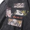 National Tide Brand Cartoon Animation Print Couple Sweater Men And Women Oversize Hip Hop Terry Hoodie