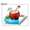 Home Beautification Stickers Christmas Santa Claus Window Clings, Summer Tropical on Pool Float Festive Storefront Glass Decals, Hawaii Beach Holiday