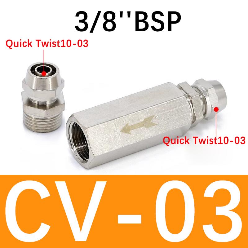 Valvola di non ritorno pneumatica 6mm 8mm 10mm 1/4 OD Tubo Valvola unidirezionale Aria Gas Via singola Valvola in ottone Adattatore raccordo tubo compressore d'aria