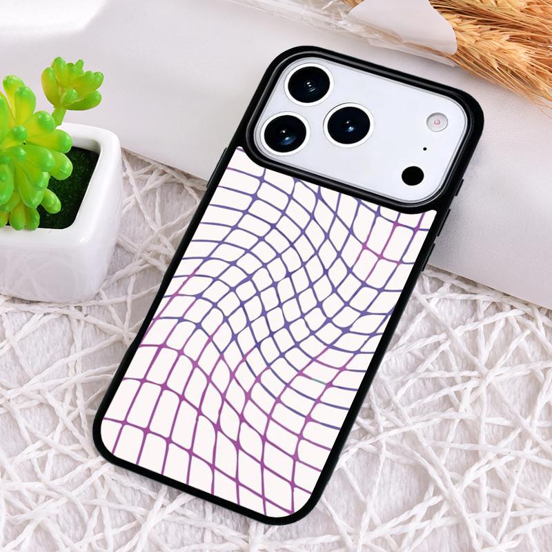 Wavy Grid Shockproof Phone Case for iPhone 17 Air 16e 15 11 12 14 13 Pro Max Cover Coque