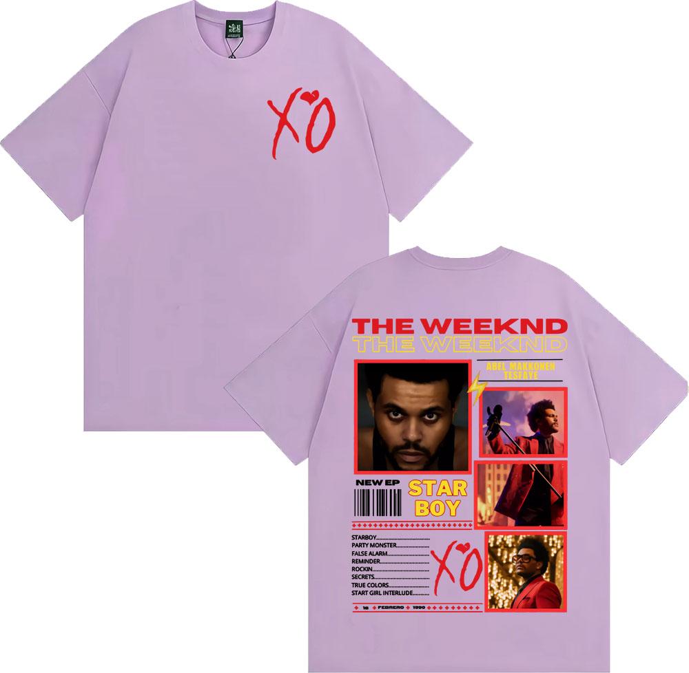 Rapper The Weeknd Xo Album Tour 2025 Grafické tričko Pánská móda Hip Hop Punk Street Trička Ležérní Bavlněné Oversized Tričko