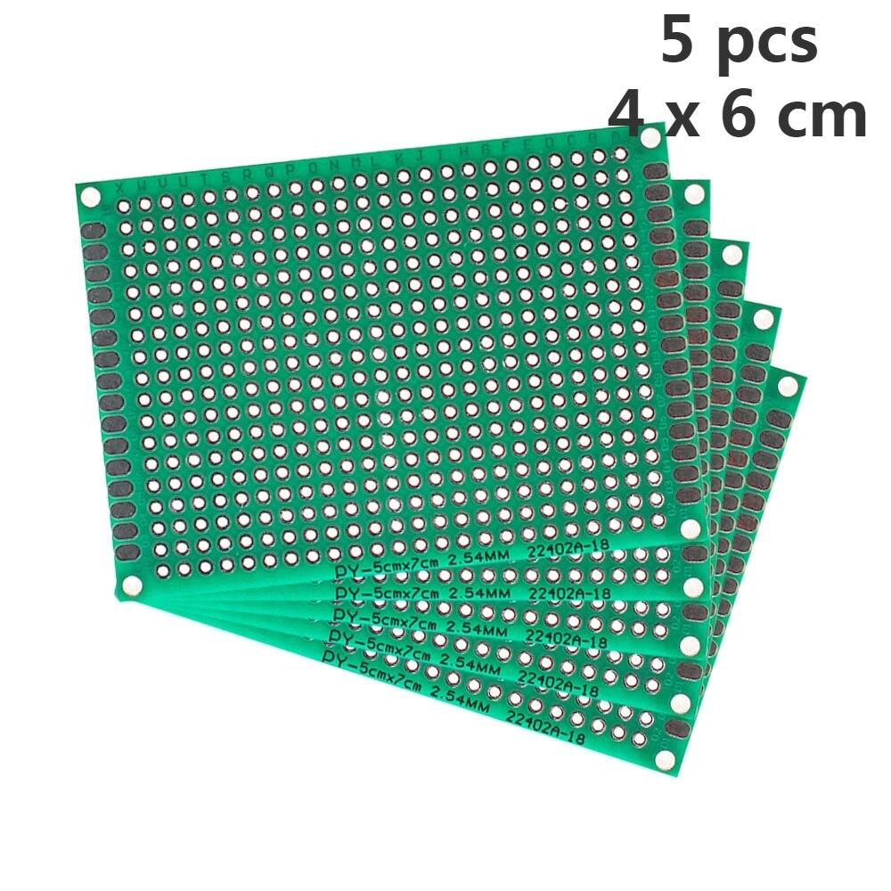 4-40 buc. Circuit PCB universal Protoboard Placă dublu față 2x8 3x7 4x6 5x7 7x9CM Stripboard Placă de prototipare Kit electronic DIY
