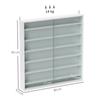 Six Shelf Display Cabinet, with Glass Doors - White