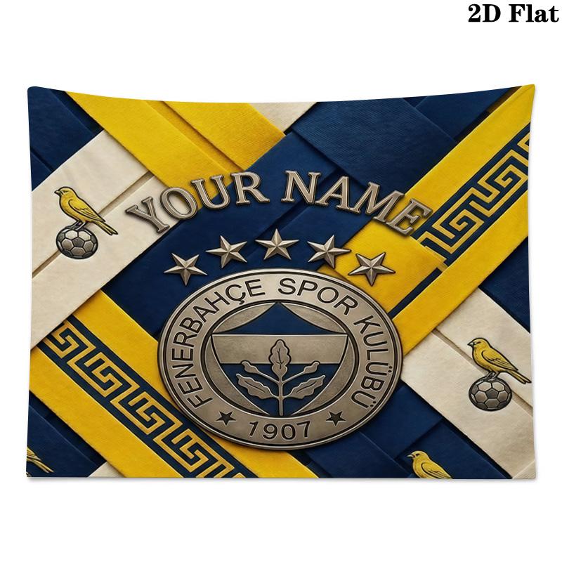 Custom Name FenerbahçePrinted Tapestry – Wall Hanging for Bedrooms, Dorms, and Home Decor