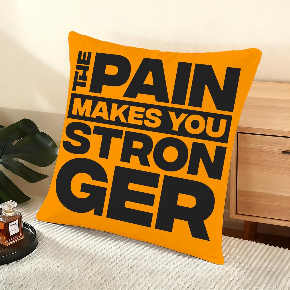 No Pain No Gain Cushion Cover Soft Short Plush Pillow Cover Smooth Cozy Texture Aesthetic Cushion Case Home Decor
