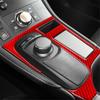 For Lexus CT200h 2011-2017 Red Carbon Fiber Interior Central Console Cover Trim