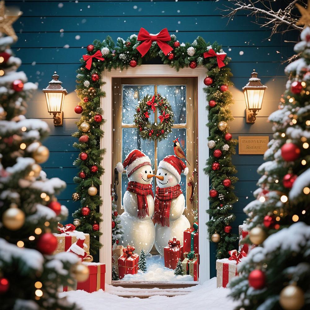 Cross-Border JIT Christmas Door Hanging Tapestry: Festive Decoration for Party and Room