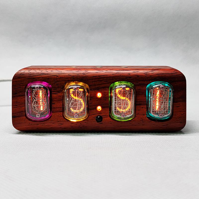 YIZHI Nixie Tube Digital Clock Electronic 4-digit Time Display Creative Retro Desk Clock Decoration Christmas Halloween Gift