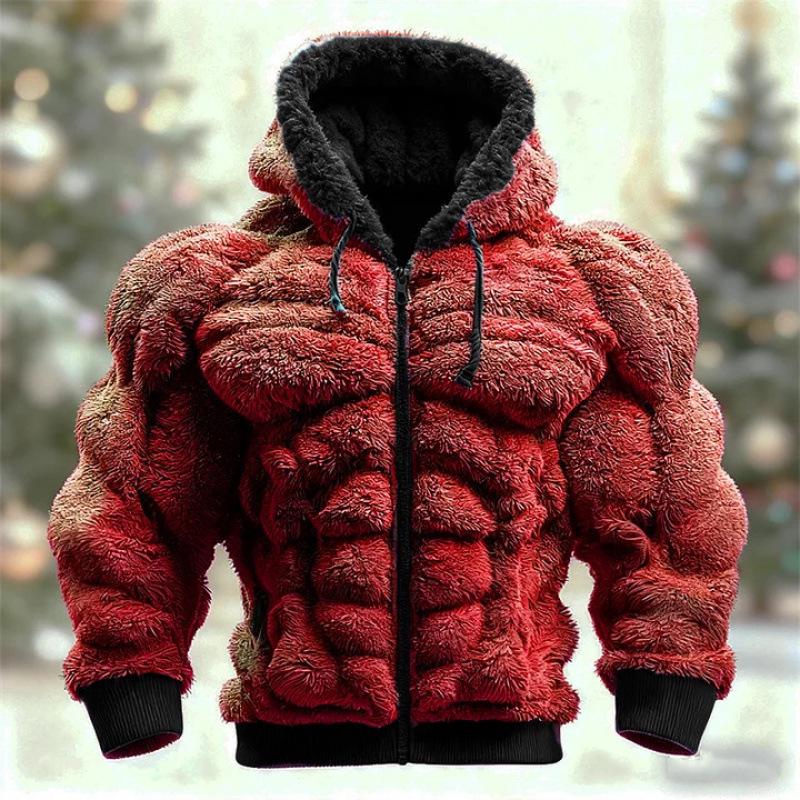 3D Printed Men's Christmas Flannel Long Sleeve Hoodie (2025 Edition)