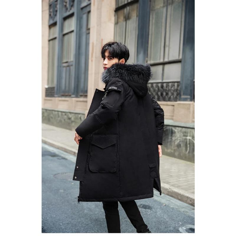 Men's Korean Version Thick Parka Over The Knee Men's Trendy Men's Coat High Quality Design Parkas