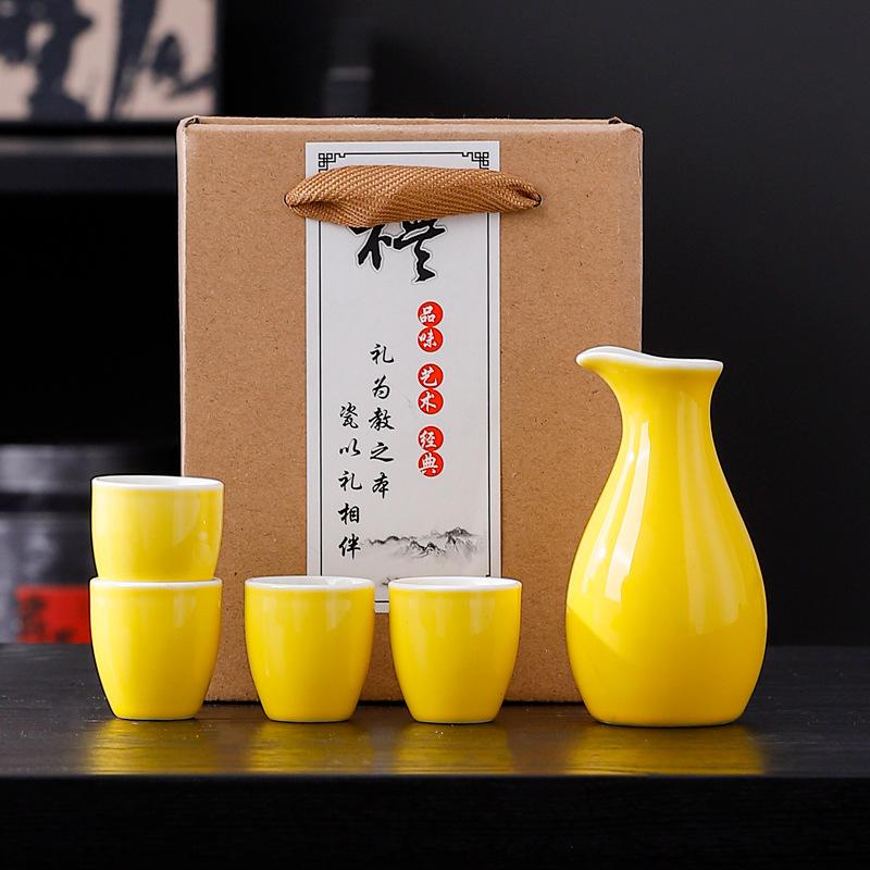 Japanese Ceramic Wine Bar Sets Travel Portable Household Wine Dispenser Baijiu Cup Party Restaurant Sake Pot Bar Set Gift Box