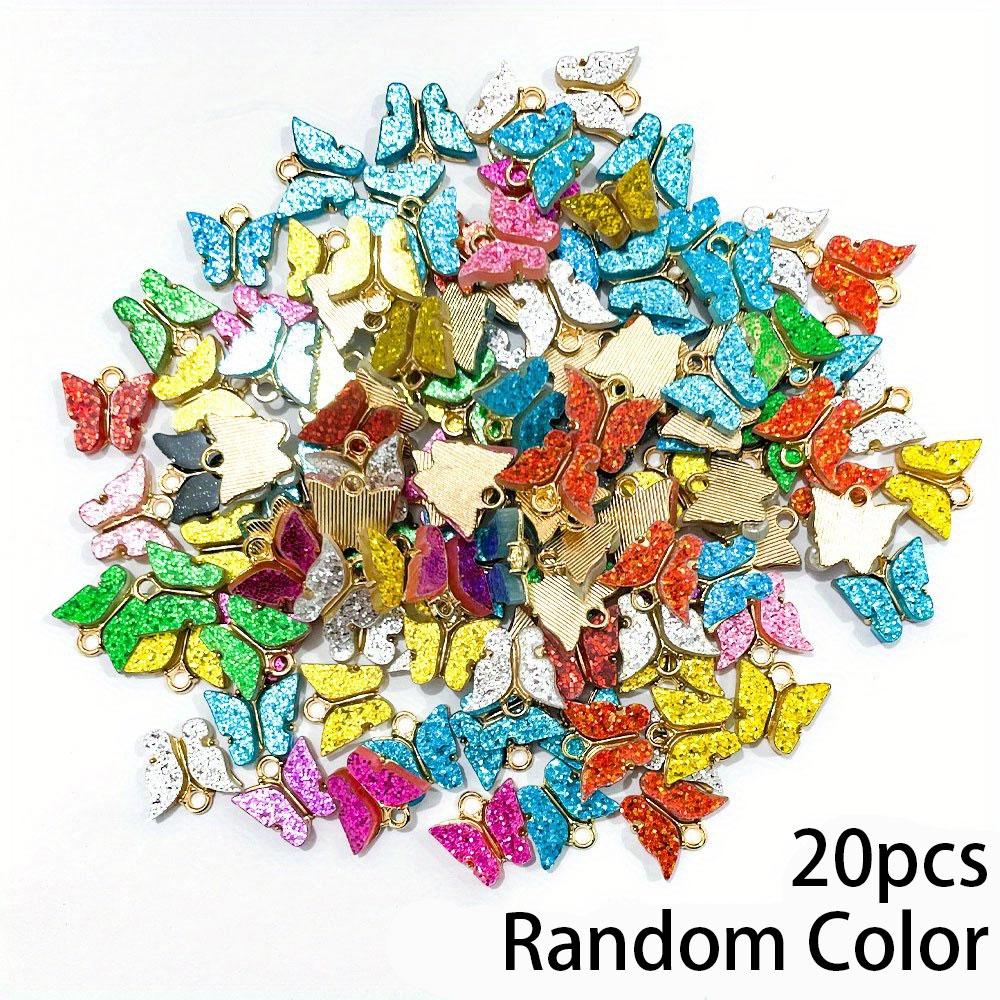 10/20/30pcs Bracelet Butterfly Pendant Acrylic Earrings Butterfly Pendant Jewelry Making Necklace Crafts Accessories