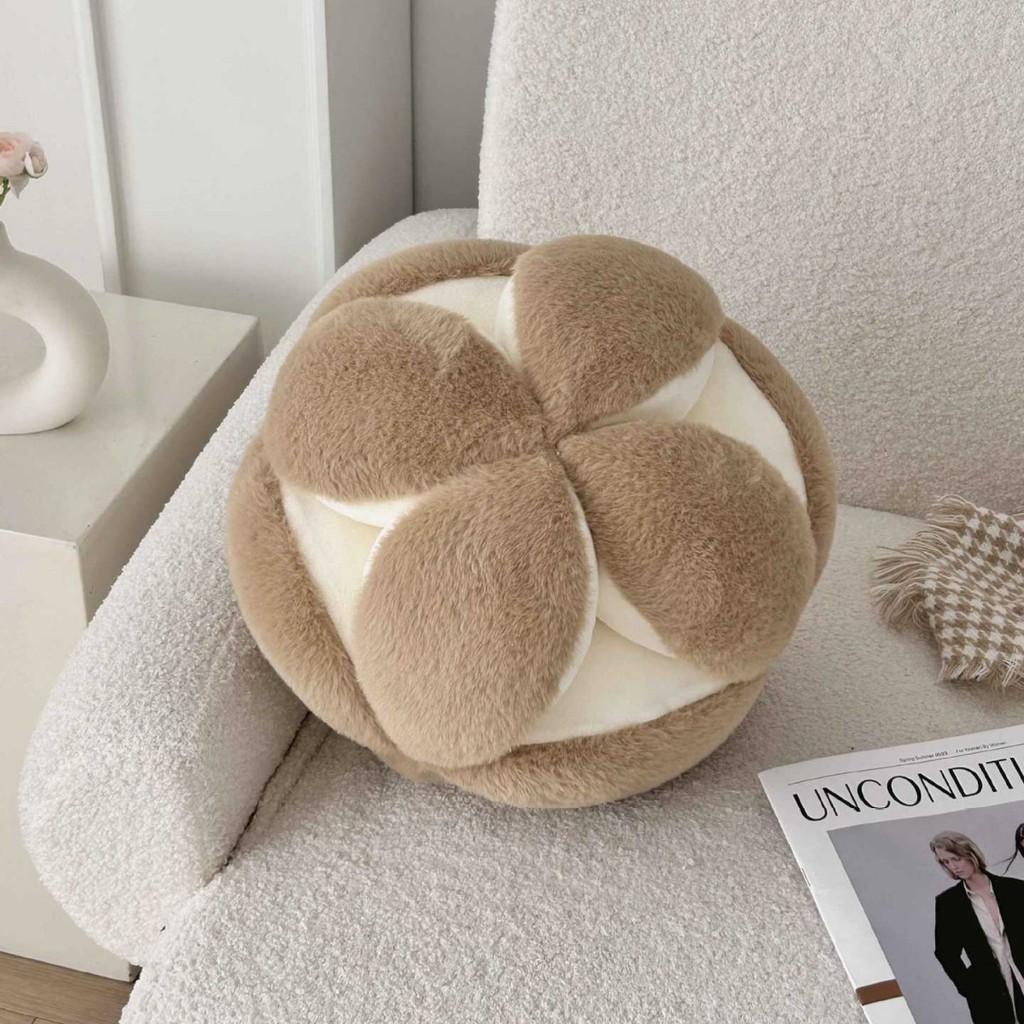 Nordic Style Plush Cushion With Piping For Living Room Decor And Bedside Use