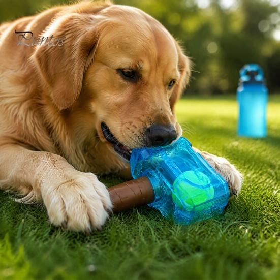 Active Play Dog Accessories 2Pcs Squeaky Hammer Toys with Tennis Ball Inside, Interactive Fetch Toys, Durable Rubber Chew Toy for Medium Large