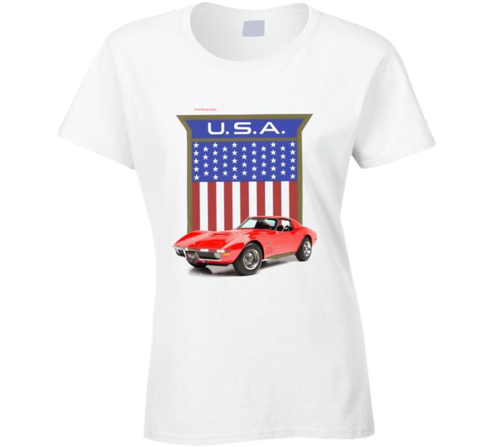 C3 Corvette Usa American Flag Premium Gift  Red Ladies T Shirt Unisex T-Shirt XXXXL