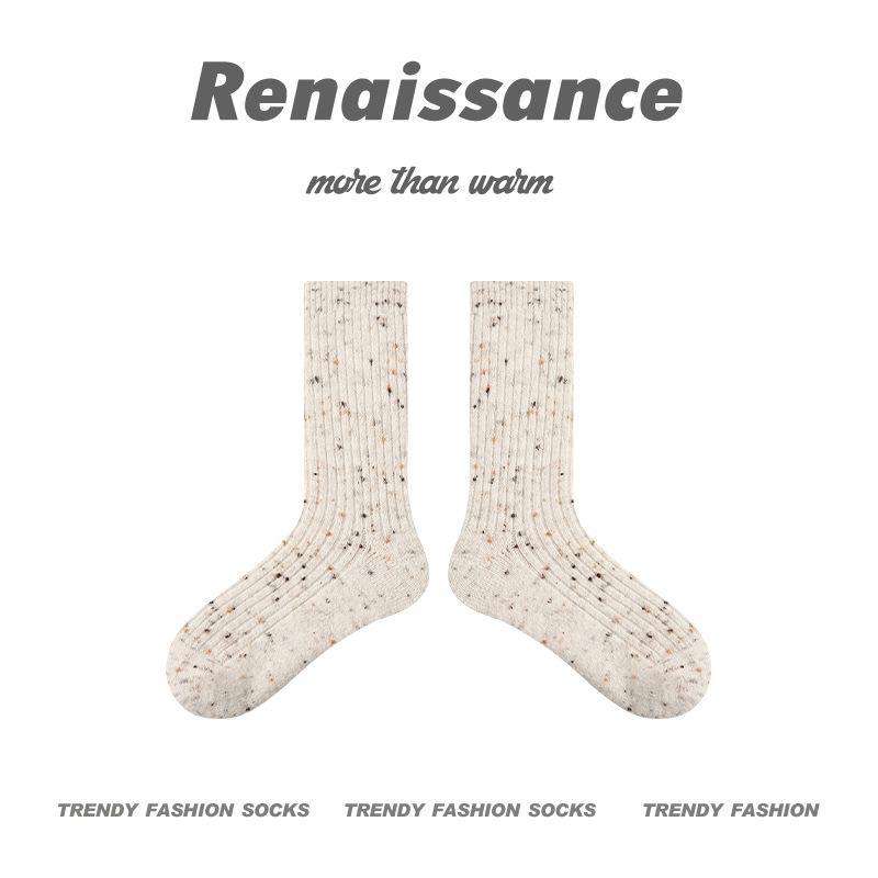 

Женские толстые теплые носки Renaissance Alpaca из шерсти в горошек - белые, средней длины R8508 White Chocolate Cookies, One Size белый