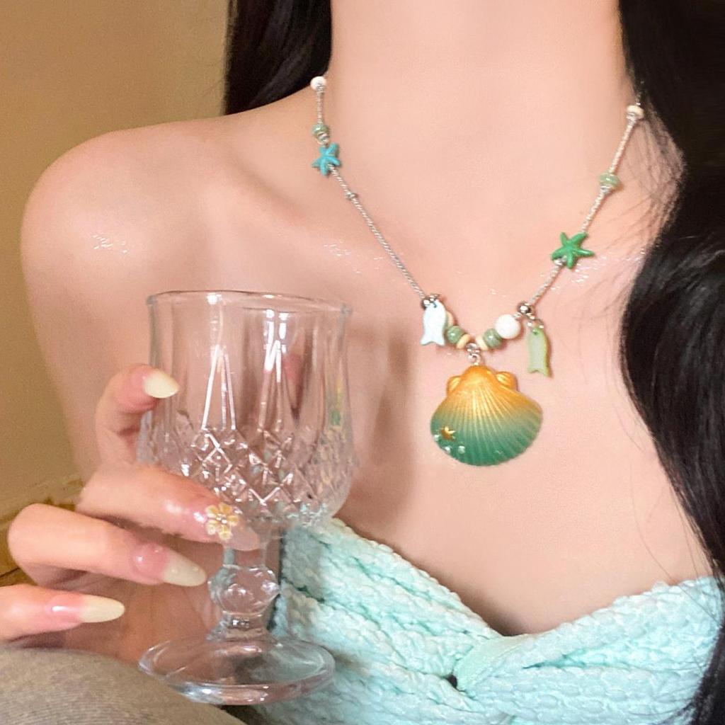 2026 New Bohemian Style Pendant Necklaces Women Starfish Shell Fish Beaded Necklaces Fashion Travel Vacation Beach Jewelry Gifts