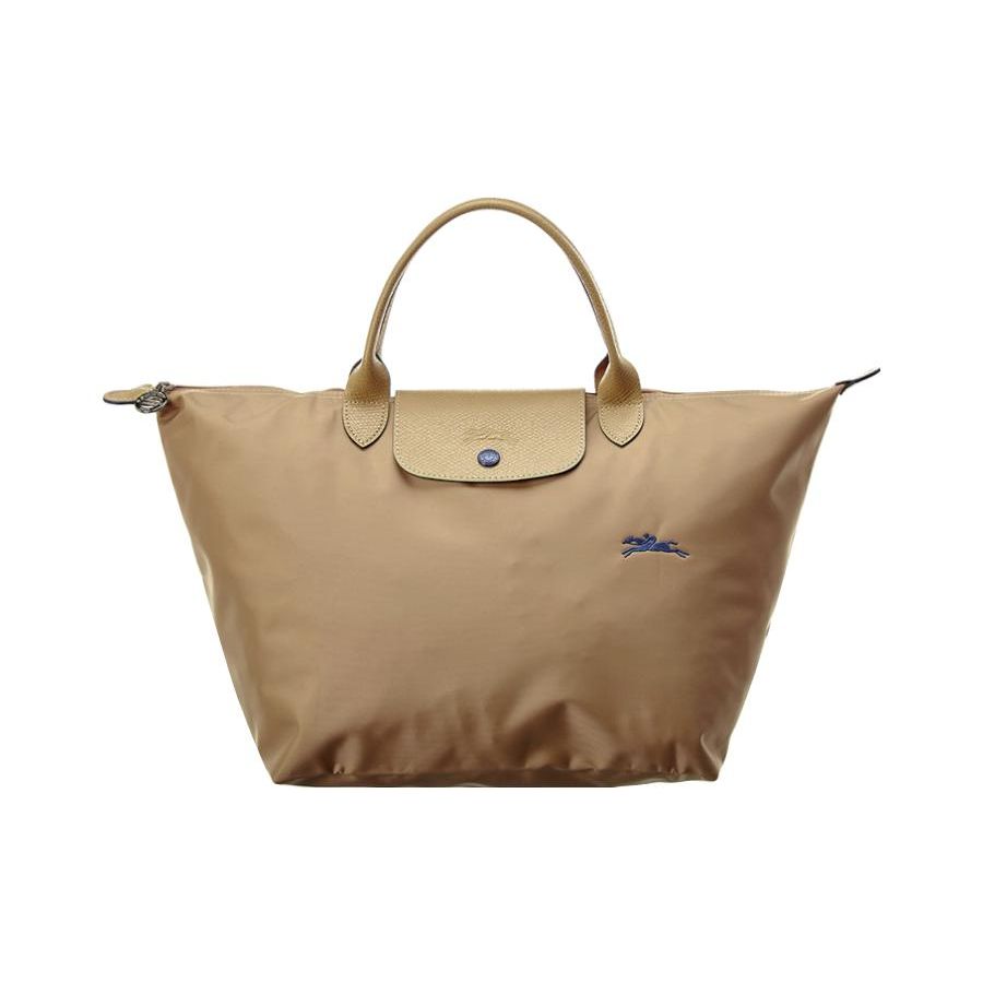 Longchamp Le Pliage Club Solid Classic Logo Snap Nylon Dumpling Tote Bag Women tote bags Khaki 1623619841 Khaki